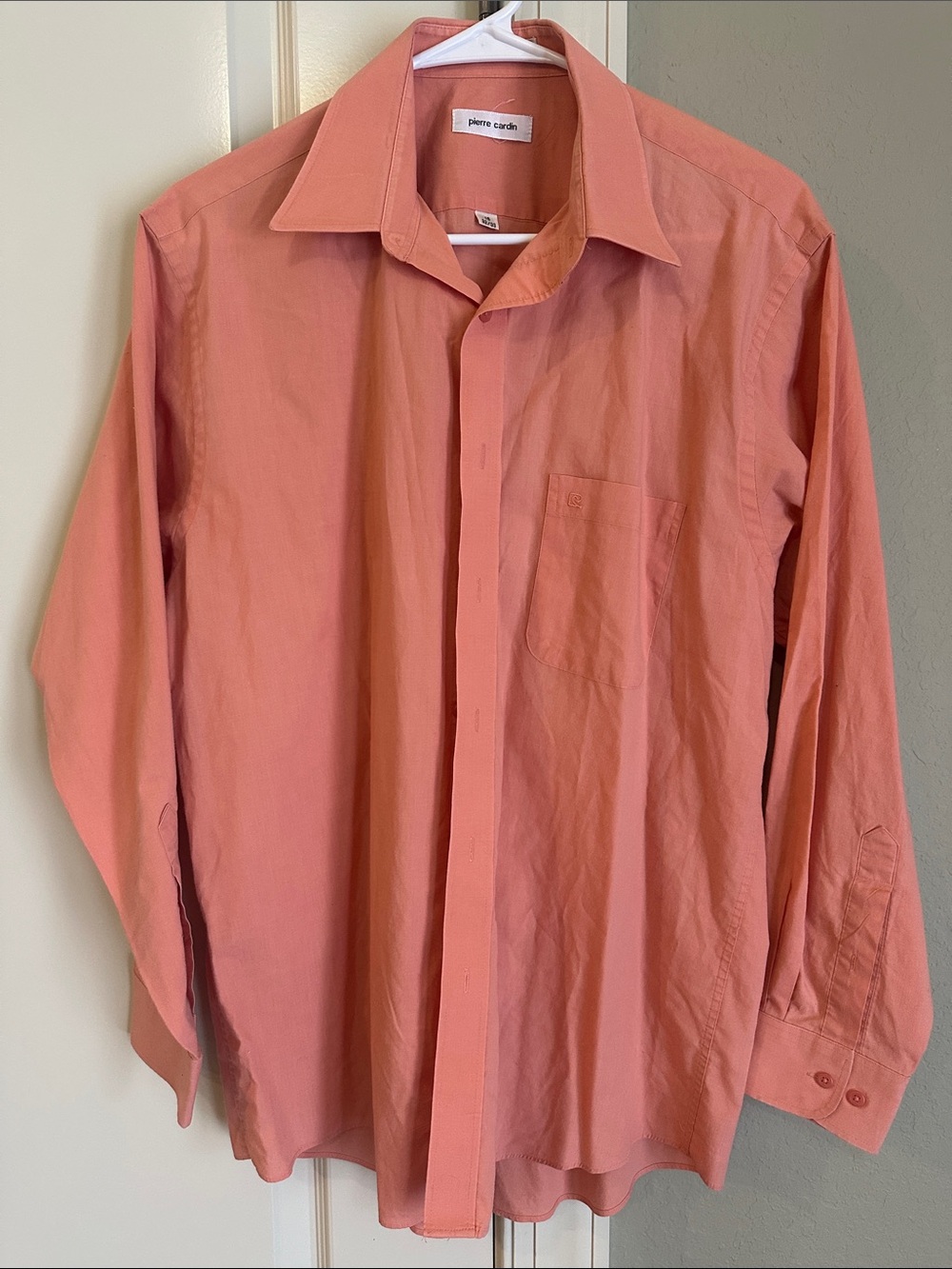 Pierre Cardin Men's Coral-Peach Dress Shirt